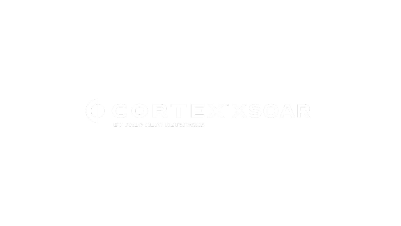 White Cortex XSoar logo by SpecterIQ featuring a circular icon and bold text on a transparent background.
