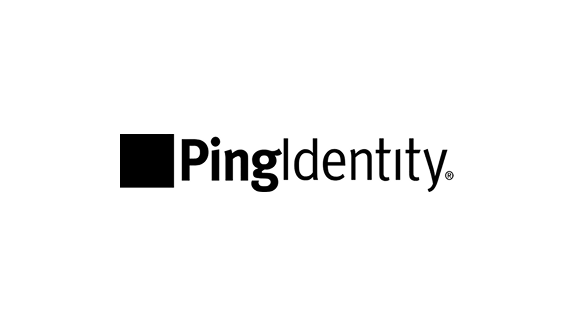 Ping Identity logo in black featuring a solid square icon beside the company name on a white background.